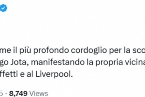 华体会APP-尤文官推发文：对若塔的离世表示哀悼，向其家人致以诚挚慰问